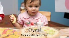  Presentation with first birthday - Presentation theme consisting of girl celebrating first birthday ready background and a lemonade colored foreground