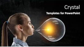  Presentation with chewing gum - Presentation design featuring girl chewing gum mixed media background and a black colored foreground