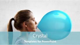  Presentation with chewing gum - PPT layouts featuring girl-chewing-gum-mixed-media background and a light blue colored foreground