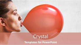  Presentation with chewing gum - PPT layouts with girl-chewing-gum-mixed-media background and a coral colored foreground