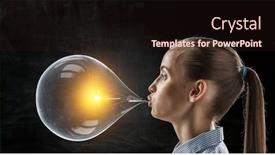  Presentation with chewing gum - Amazing PPT layouts having girl-chewing-gum-mixed-media backdrop and a wine colored foreground