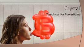  Presentation with chewing gum - Slide deck consisting of girl-chewing-gum-mixed-media background and a soft green colored foreground