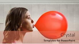  Presentation with chewing gum - Slide deck featuring girl-chewing-gum-mixed-media background and a coral colored foreground