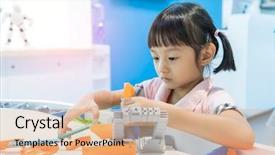  Presentation with fun - Presentation theme with girl child having fun play background and a coral colored foreground