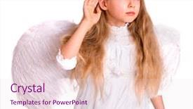  Presentation with save girl child - Slides enhanced with girl child in angel costume background and a  colored foreground