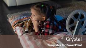  Presentation with vintage movie - Slides having girl-child-watching-an-old background and a violet colored foreground