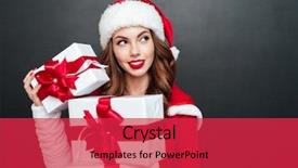  Presentation with black woman - Beautiful presentation theme featuring girl christmas - close up portrait of beautiful backdrop and a red colored foreground