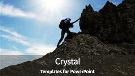  Presentation with rock climbing - Slides consisting of girl climbing on the rock background and a wine colored foreground