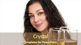  Presentation with glamour - Cool new slides with girl clinking glasses with wine backdrop and a tawny brown colored foreground