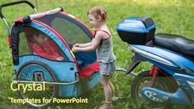  Presentation with close up baby girl knitted - Colorful PPT theme enhanced with girl closes the little boy backdrop and a tawny brown colored foreground