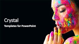  Presentation with girl model - Colorful slides enhanced with girl colorful face paint beauty backdrop and a black colored foreground
