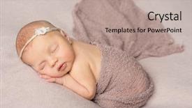  Presentation with neonatal premature newborn baby girl - Amazing presentation theme having girl covered with knitted shawl backdrop and a mint green colored foreground