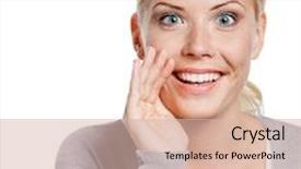  Presentation with moth - Theme consisting of girl covering moth with hand tells secrets to someone isolated on white background and a lemonade colored foreground