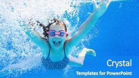  Presentation with under water concrete - Amazing presentation theme having girl creates bubbles under water backdrop and a teal colored foreground