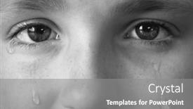  Presentation with tears - Slide set enhanced with girl-crying-with-tears background and a gray colored foreground