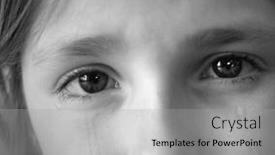  Presentation with tears - PPT theme with girl-crying-with-tears background and a light gray colored foreground