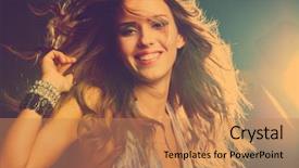  Presentation with night club - Colorful PPT theme enhanced with girl dancing in night club backdrop and a coral colored foreground