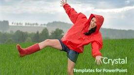  Presentation with teenage girl - Beautiful presentation featuring girl dancing in the rain backdrop and a  colored foreground