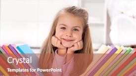  Presentation with knowledge - Theme consisting of girl discovering the colorful world background and a red colored foreground