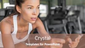  Presentation with exercise bike - Cool new slide deck with girl-doing-cardio-class backdrop and a coral colored foreground