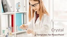  Presentation with chemistry - Presentation having girl-doing-scientific-chemistry-experiment background and a lemonade colored foreground