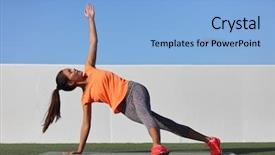  Presentation with language variation - Amazing PPT theme having girl doing the fallen triangle backdrop and a light blue colored foreground