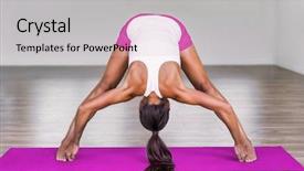  Presentation with exercise class - Theme featuring girl doing wide leg forward background and a soft green colored foreground