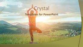  Presentation with morning sunrise - Presentation theme featuring girl-doing-yoga-in-nature background and a lemonade colored foreground