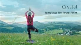  Presentation with free beugron air traffic control to - Beautiful slide set featuring girl-doing-yoga-in-nature backdrop and a light blue colored foreground