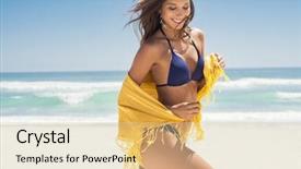  Presentation with tissue - Colorful theme enhanced with girl draped in yellow tissue backdrop and a lemonade colored foreground