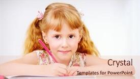  Presentation with happy new year 2022 - PPT theme consisting of girl drawing at home free background and a  colored foreground