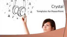  Presentation with certificate - Cool new slide deck with girl drawing headphone and music backdrop and a  colored foreground