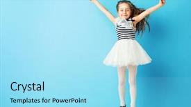  Presentation with chalkboard - Colorful slide set enhanced with girl drawing on blank chalkboard backdrop and a arctic colored foreground