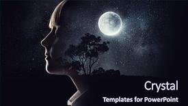  Presentation with closed - Colorful slide set enhanced with girl dreaming with closed eye backdrop and a wine colored foreground