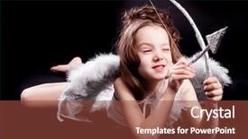  Presentation with black girl - PPT theme featuring girl dressed as a cupid background and a tawny brown colored foreground