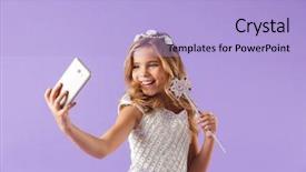  Presentation with pretty girl - Presentation theme consisting of girl dressed in a princess background and a light blue colored foreground