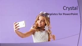  Presentation with magic wand - Presentation design with girl dressed in a princess background and a light blue colored foreground