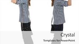  Presentation with binocular - Presentation enhanced with girl dressed in sailor's with binocular on white background background and a white colored foreground