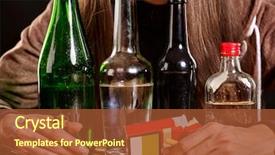  Presentation with drinking alcohol - Theme with girl drinking alcohol and smokes background and a red colored foreground