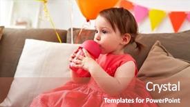  Presentation with baby bottle - Presentation featuring girl drinking from sippy cup background and a coral colored foreground