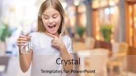  Presentation with drinking glass - Slides enhanced with girl drinking glass of water background and a  colored foreground