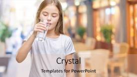  Presentation with drinking glass - Colorful slides enhanced with girl drinking glass of water backdrop and a  colored foreground