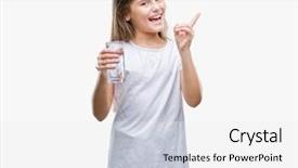  Presentation with child drinking water from glass - Audience pleasing slide set consisting of girl drinking glass of water backdrop and a  colored foreground