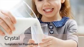  Presentation with milk - Slide set consisting of girl drinking milk background and a soft green colored foreground