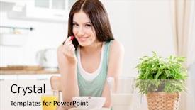  Presentation with orange juice - Cool new PPT theme with tea set on a wooden backdrop and a light gray colored foreground