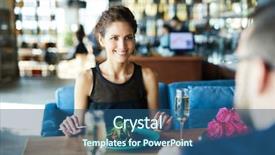  Presentation with eating - Slides consisting of girl eating fresh vegetable salad background and a ocean colored foreground