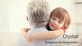  Presentation with father - Theme featuring girl embracing grand father background and a lemonade colored foreground