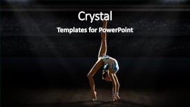  Presentation with art of balance - Slide deck featuring girl engaged art gymnastic background and a black colored foreground