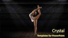  Presentation with sports - Cool new PPT layouts with acrobatic gymnastics - girl engaged art gymnastic backdrop and a wine colored foreground