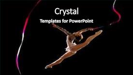  Presentation with gymnastics - Audience pleasing slide set consisting of girl engaged art gymnastics isolated backdrop and a black colored foreground